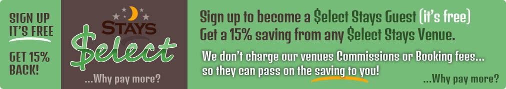 Get a 15% saving from any Select Stays venue Get a 15% saving from any Select Stays venue